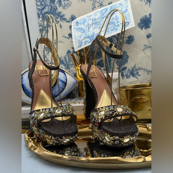 🆕 GB GIANNI BINI 🧿 NWOB Enchant-Ment Bead Embellished Platform Sandals, Sz 7.5 - Picture 5 of 16